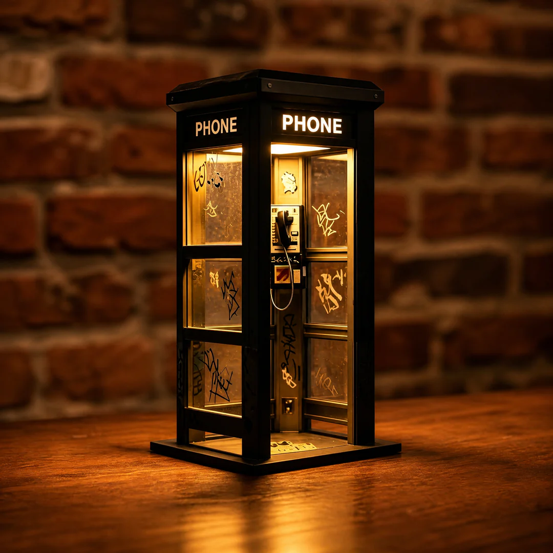 Vintage Telephone Booth Mood Light Nostalgic Home Office Desktop Decor Unique Souvenir Gifts 商品缩略图