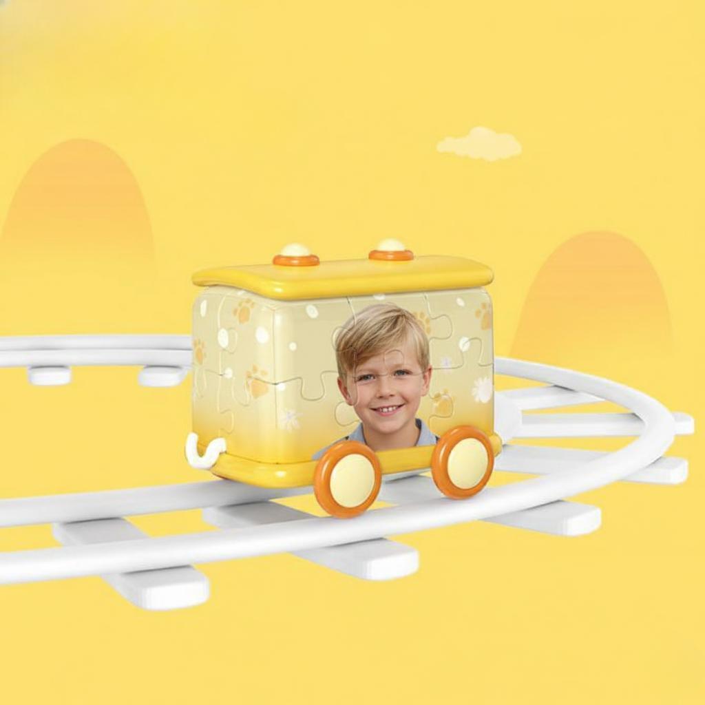 Custom Photo 3D Train Puzzle Kids Educational Toy Fun to Assemble and Play Christmas Gift - 