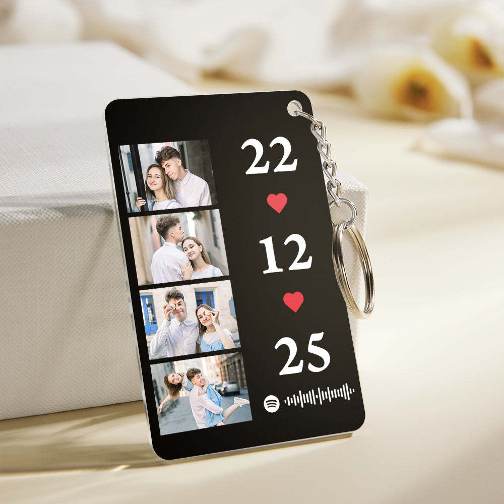 Scannable Music Photo Plaque Custom Spotify Keychain Personalized NightLight Gift For Her - Myphotowallet