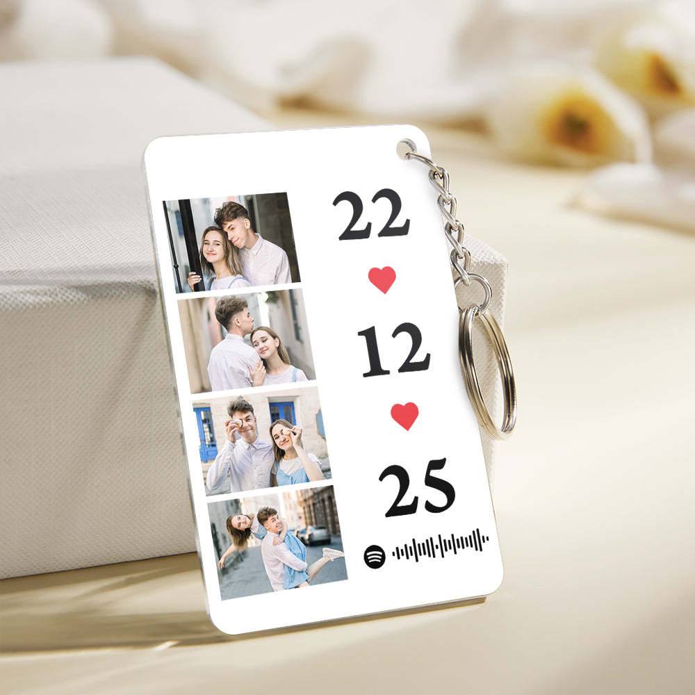Scannable Music Photo Plaque Custom Spotify Keychain Personalized NightLight Gift For Her - Myphotowallet