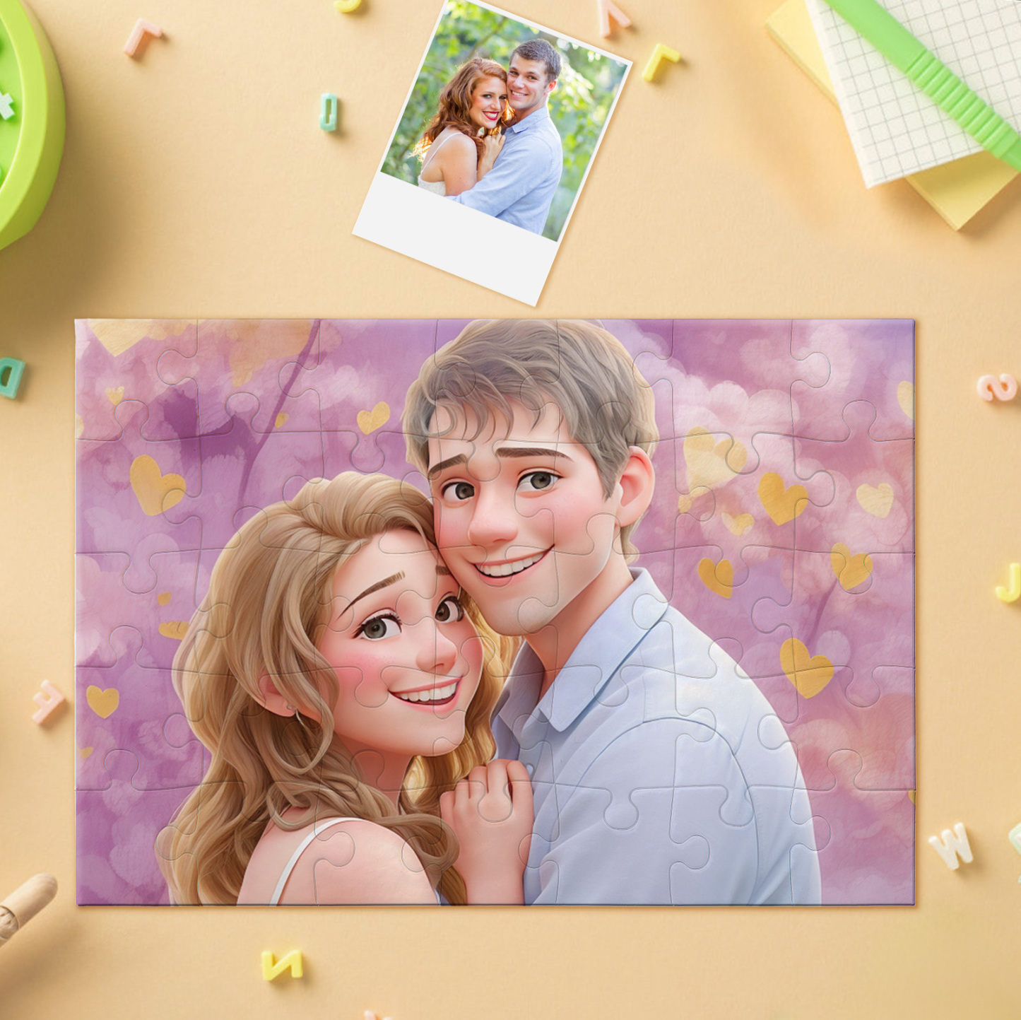 Personalized Photo Cartoon Portrait Jigsaw Puzzle