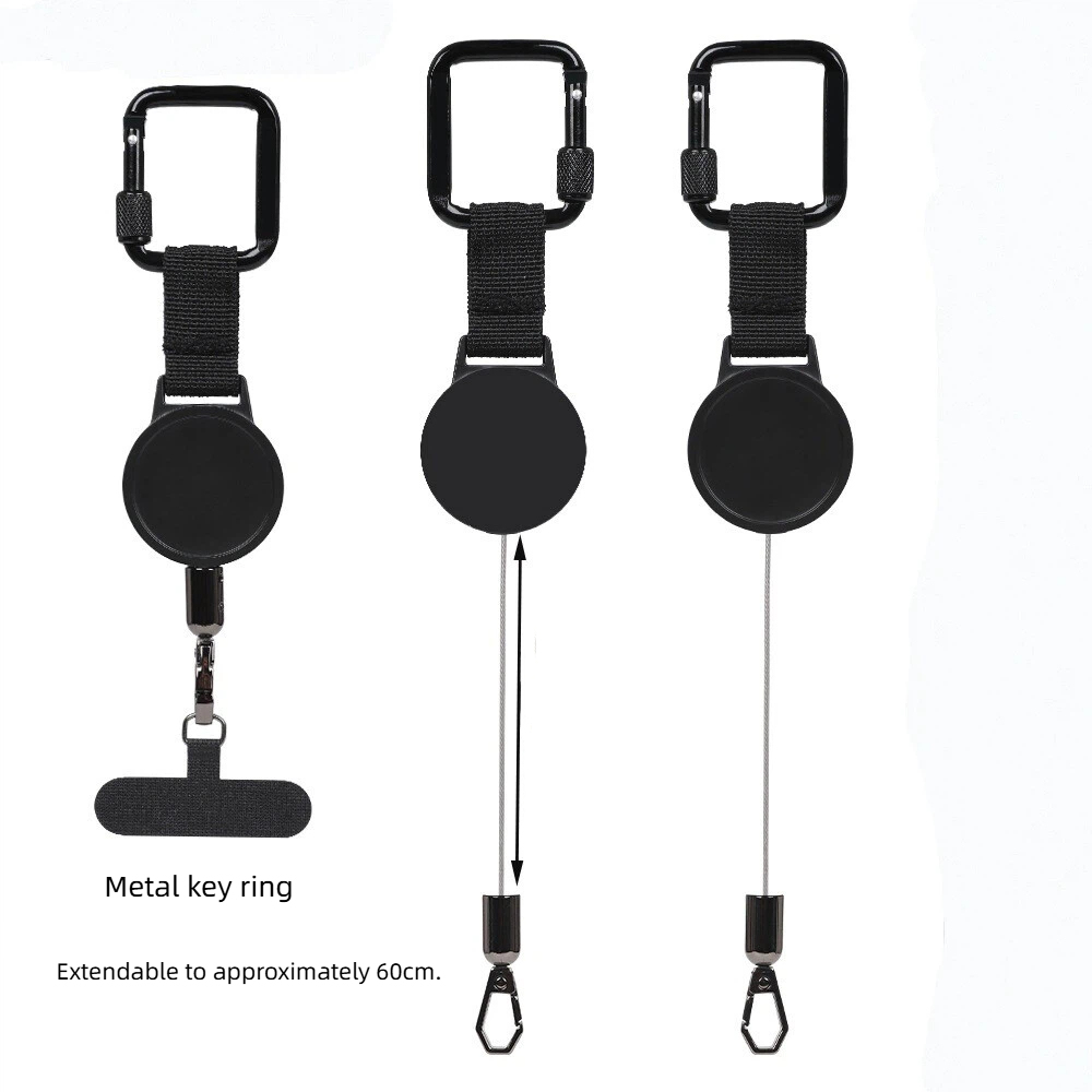 Personalized Retractable Anti-Theft Phone Grip with Detachable Security Strap