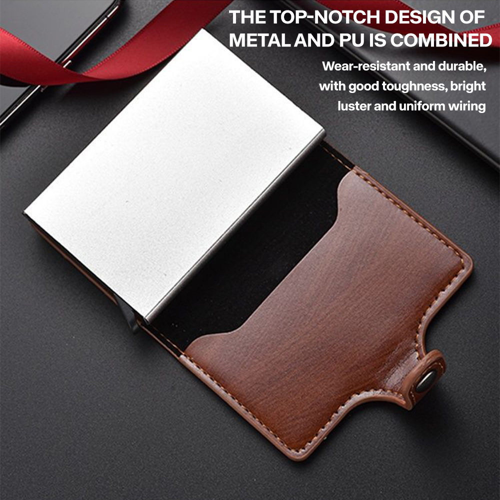 Men’s RFID Blocking Metal Card Wallet: Automatic Ejection, Aluminum Construction, Anti-Magnetic & Anti-Theft Design