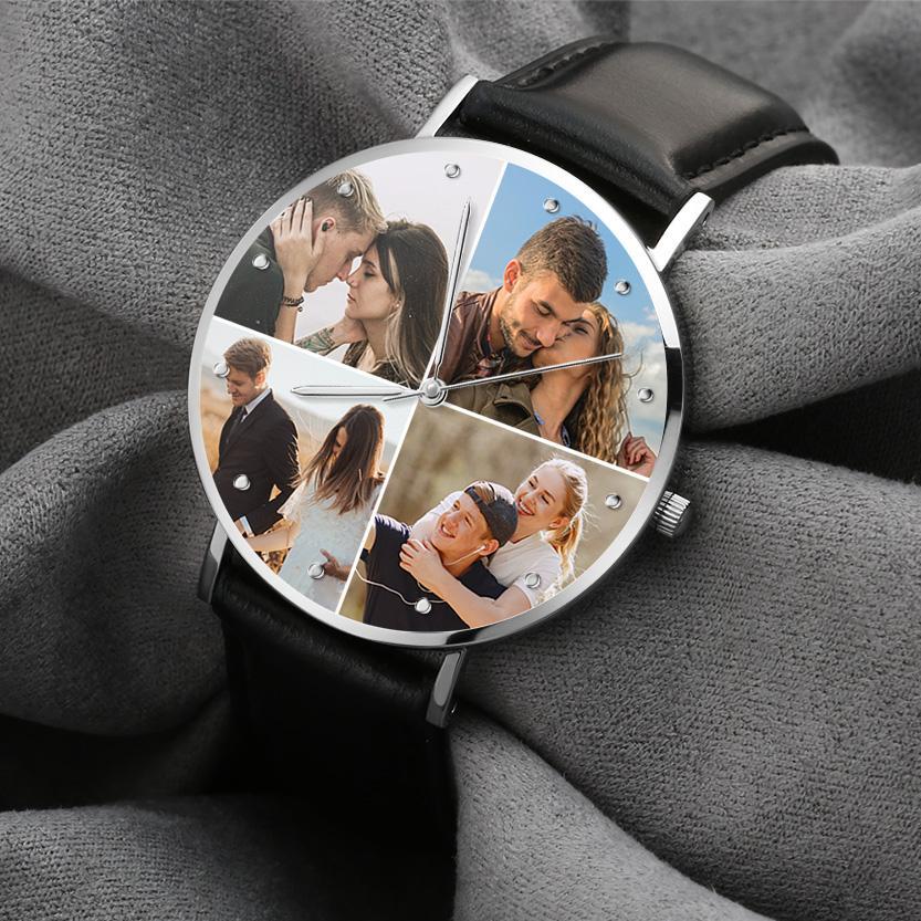 Gifts For Men Custom Photo Watch Personalized Collage Photo Watch