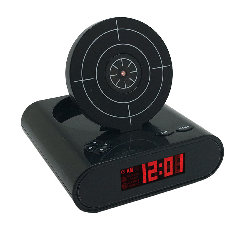 Kids Gun Target Alarm Clock Wake Up Shooting Game Clock with Digital Display Fun Shooting Targets Interactive Morning