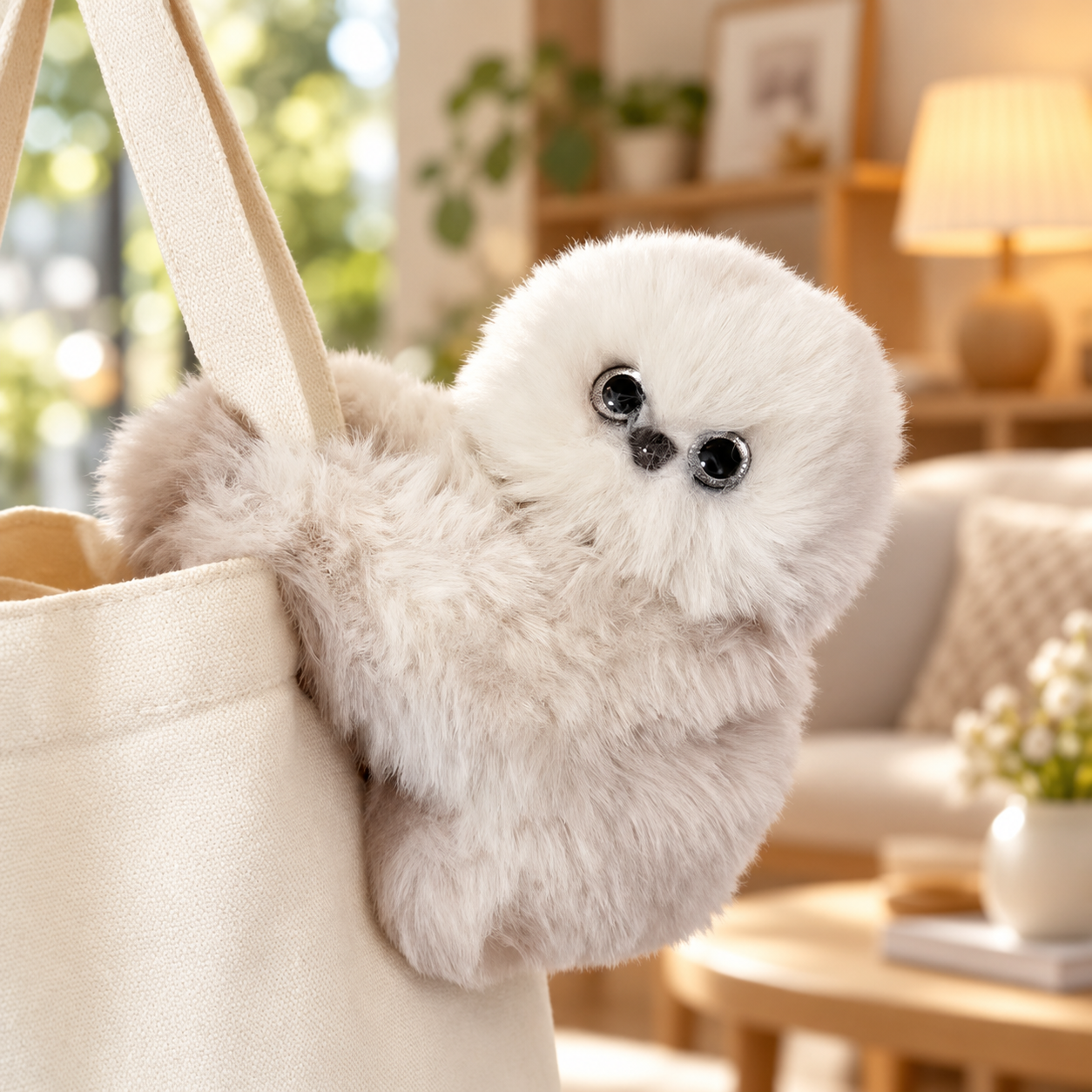 Interactive Plush Owl Bag Charm - Talking & Musical Fluffy Pendant Gift