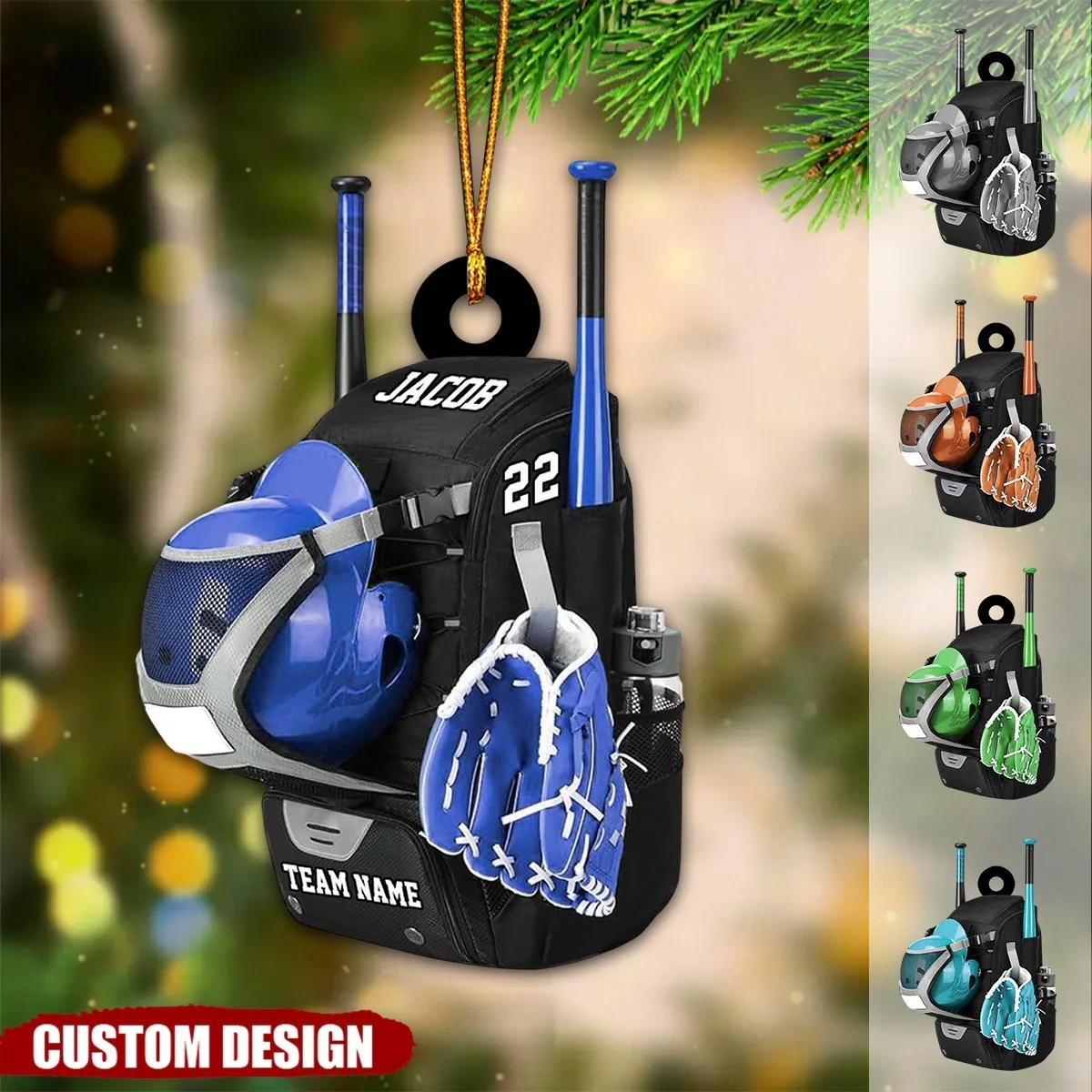 Personalized Baseball/Softball Bag with Helmet And Gloves Christmas Ornament, Gift For Baseball&Softball Lovers - 2024 New Release