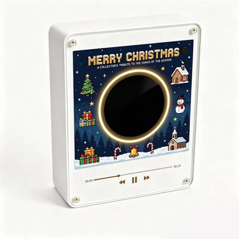 Custom Christmas Mini Vinyl Player with 9 Exchangeable Discs - Vintage Holiday Music Box & Perfect Christmas Gift for Music Lovers