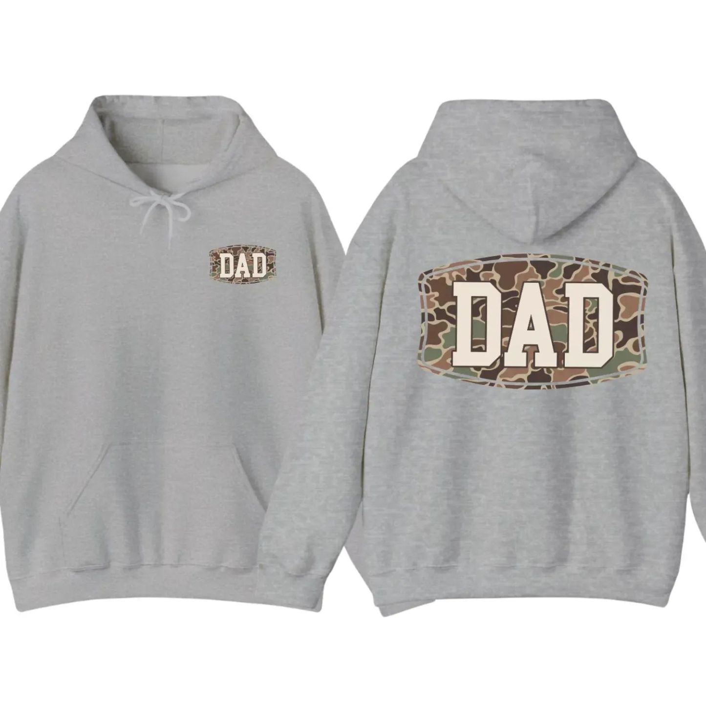 Camo Dad 2-Sided Hoodie, Funny Camouflage Graphic Pullover Casual Gift for Fathers