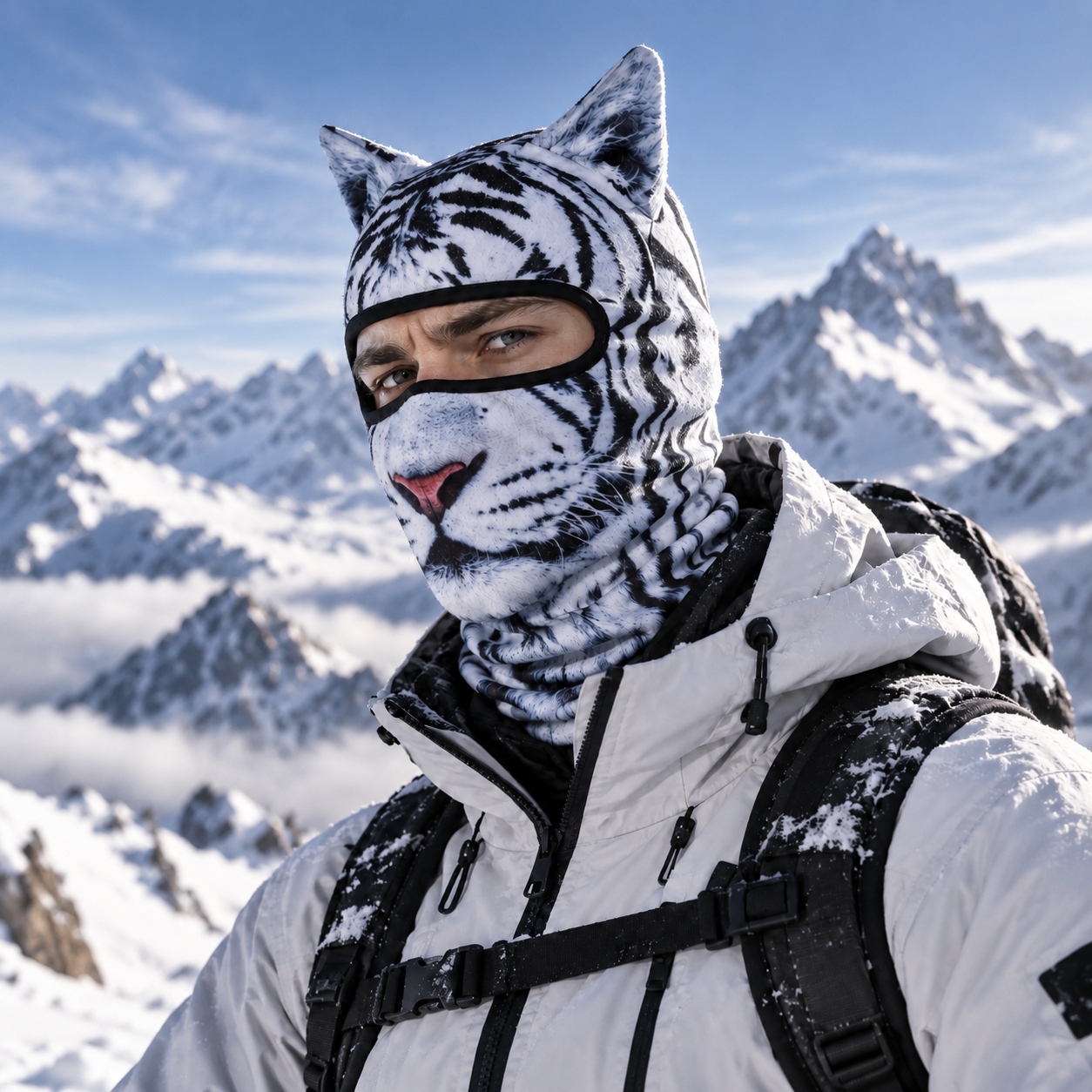 3D Animal Cat Balaclava Ski Mask – Full Face Mask with Ears for Outdoor Cycling, Snowboarding & Halloween