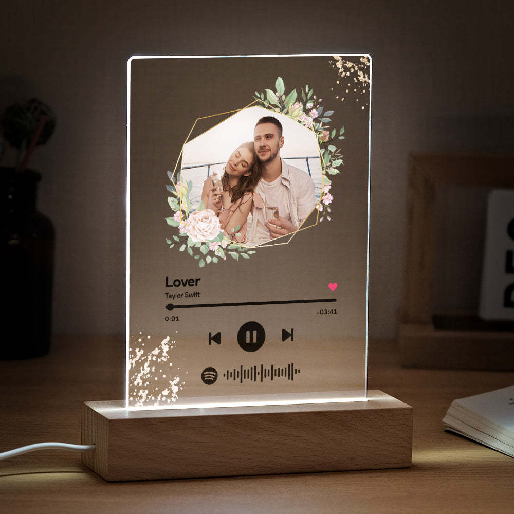 Custom Spotify Code Song Plaque Music Glass Keychain/Plaque/NightLight Gift For Lover - Myphotowallet