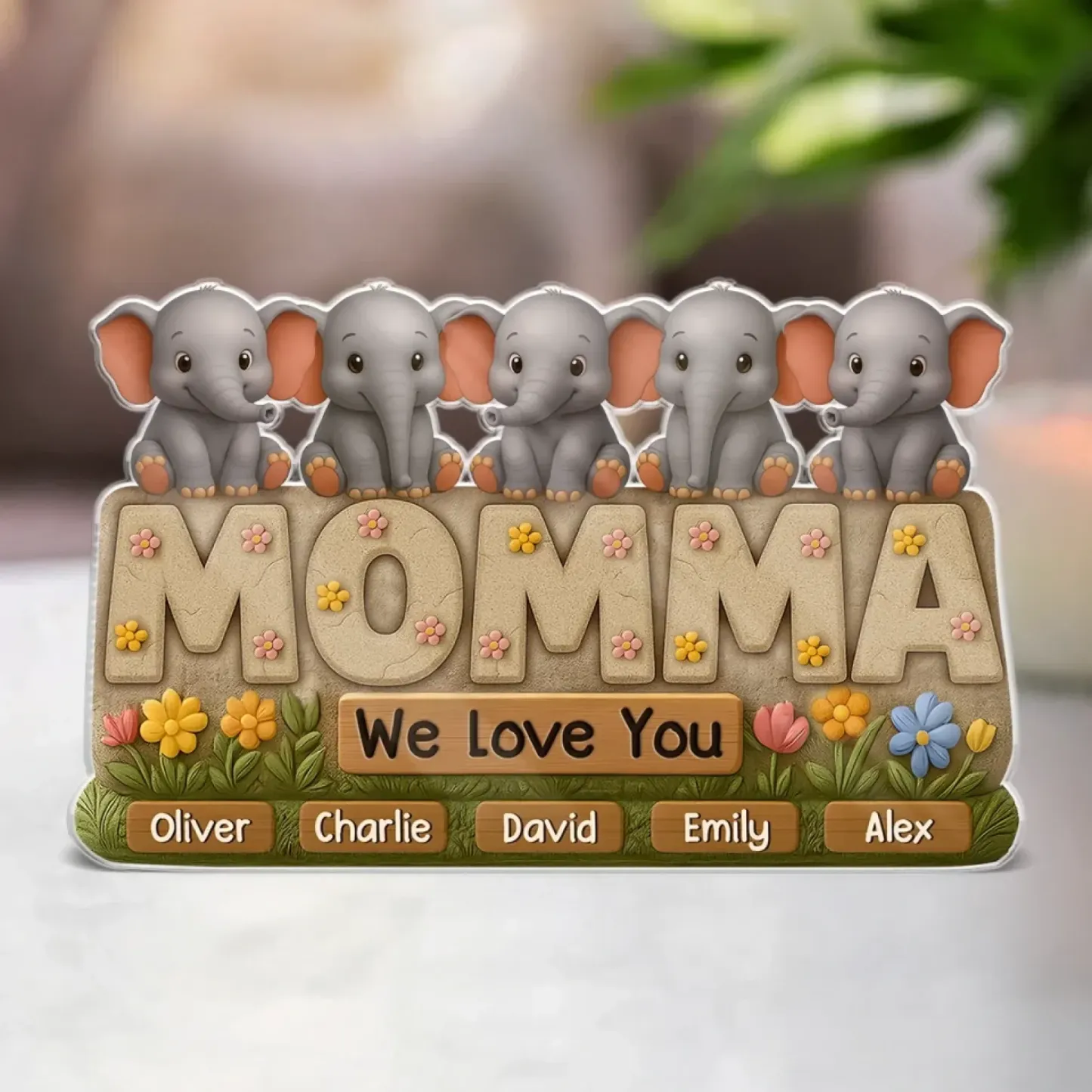 Our Tiny Feet Follow Your Big Heart - Family Personalized Custom Acrylic Plaque Custom Shape - Mother's Day, Gift For Mom, Grandma