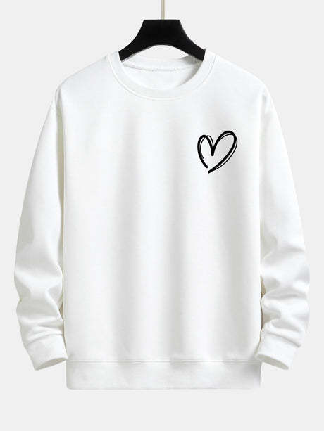 Heart Print Relax Fit Sweatshirt - 