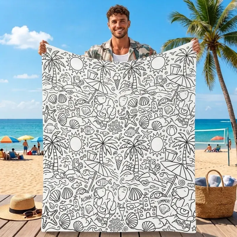 DIY Drawing Blanket Doodle Your Own Blankets, Customizable Washable Paint & Play Blankets for Adults