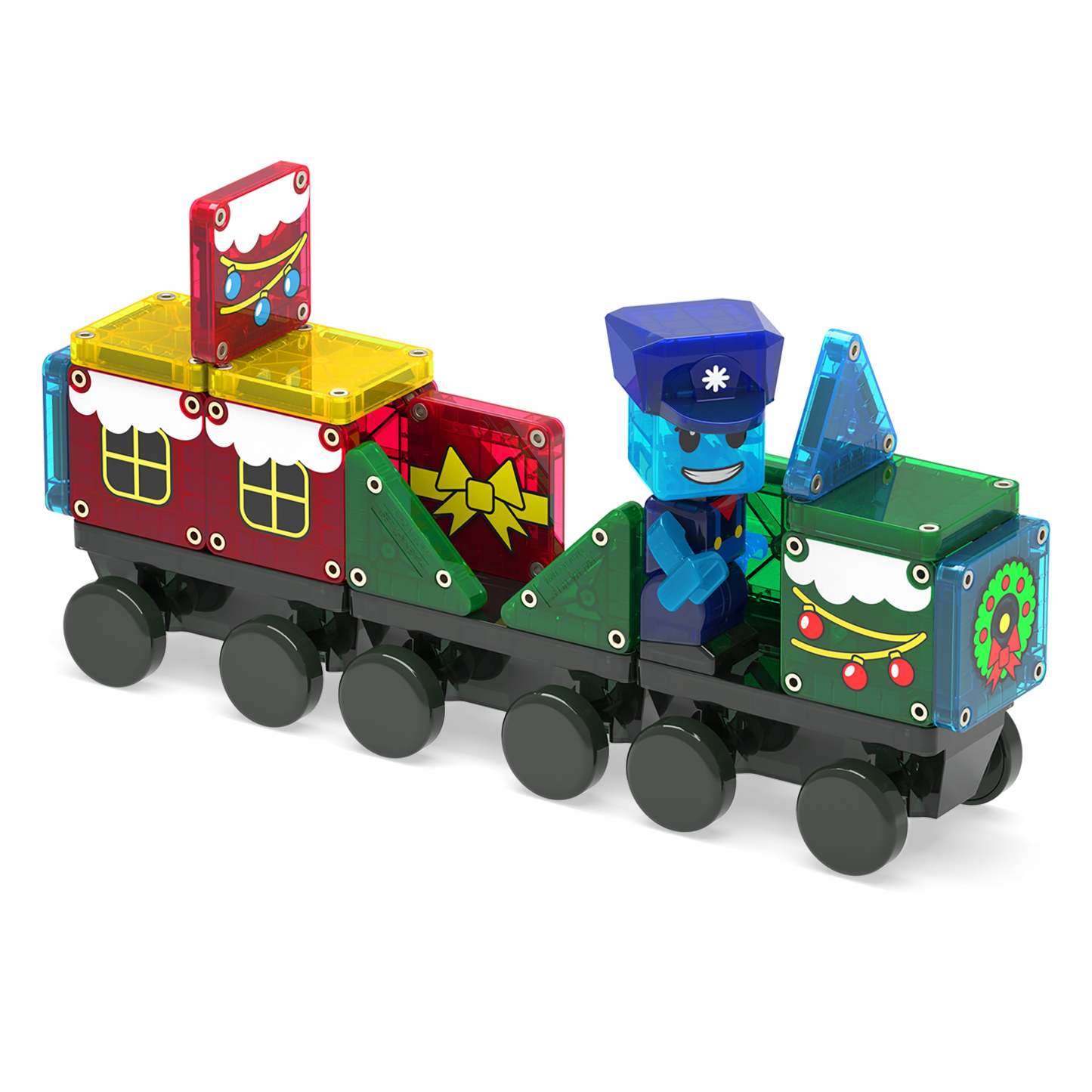 Christmas Train Advent Calendar Building Set – 34 Pieces Holiday Countdown Toy for Kids - 