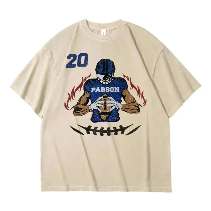 Shine On Game Day - Custom Glitter Football Player T-shirt - 