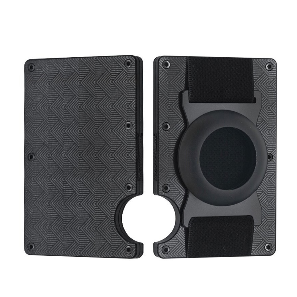 Metal Money Clip with AirTag Tracker - Aluminum RFID-Blocking Card Holder Wallet