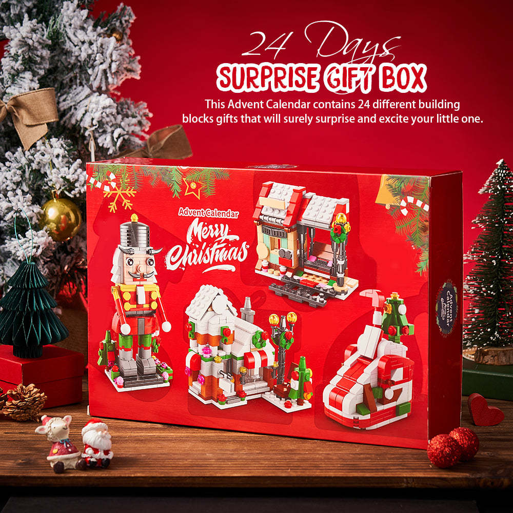 Christmas Brick Figures  Surprise Blind Box  24 Calendar Countdown Gift Box Nutcracker Brick Figures Blind Box - 