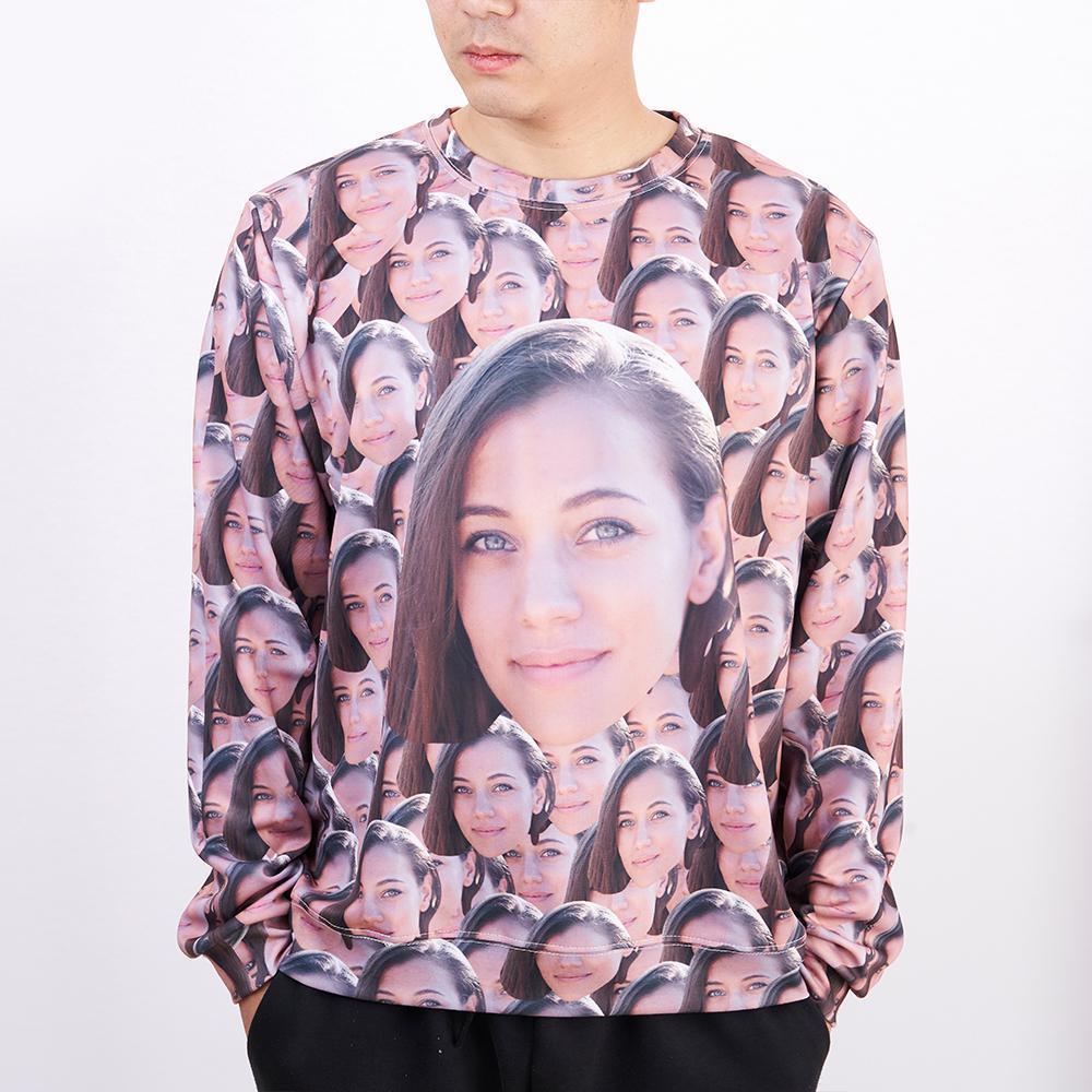 Custom Face Crewneck Sweatshirt-Gift For BoyFirend - 
