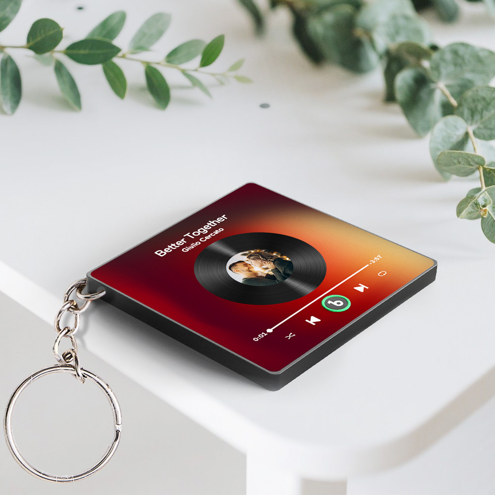 Personalized Photo Music Keychain Music Box That Plays Music Without Cell Phone Anniversary Gifts