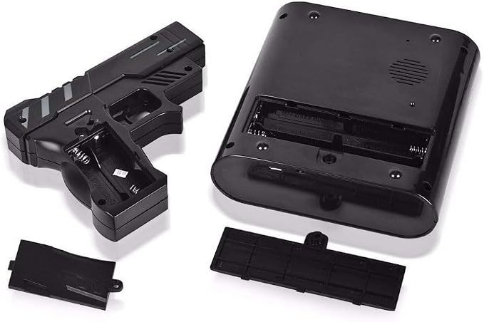 Kids Gun Target Alarm Clock Wake Up Shooting Game Clock with Digital Display Fun Shooting Targets Interactive Morning