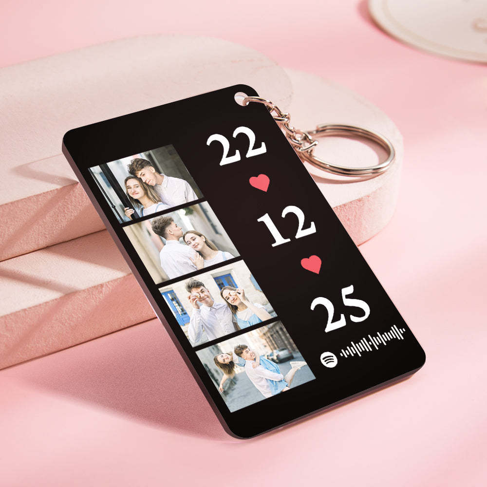 Scannable Music Photo Plaque Custom Spotify Keychain Personalized NightLight Gift For Her - Myphotowallet