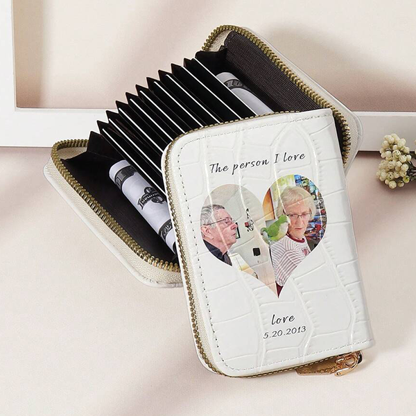 Customized Crocodile Pattern Fashion Multi-Card Holder Wallet, Personalized Photo & Signature, Gift For Couples, Mother's Day, Birthday Purses And Bags Women