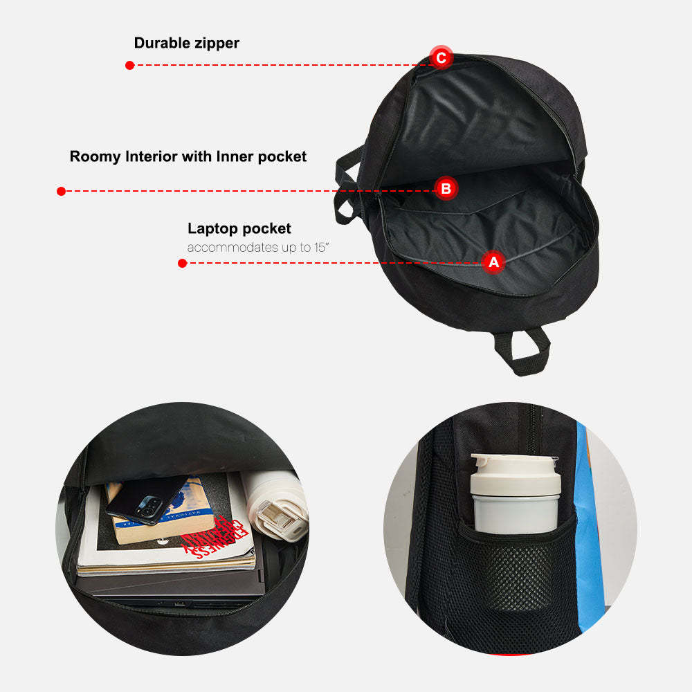 Custom Photo School Backpack, Back To School Gifts Picture Backpacks For Boys And Girls -