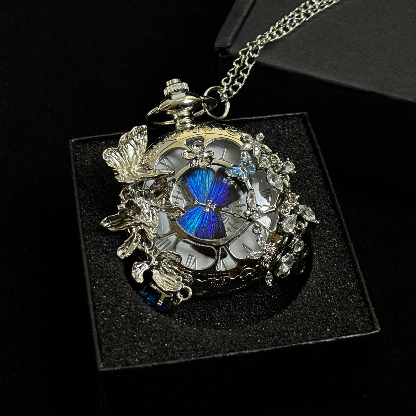 The "Timeless Butterfly" Vintage Locket Necklace & Pocket Watch
