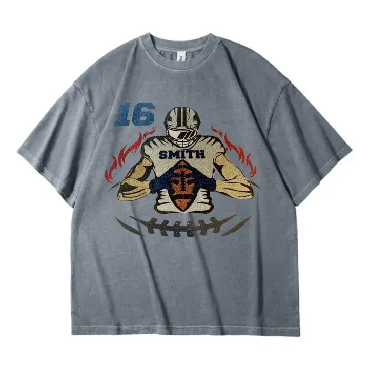 Shine On Game Day - Custom Glitter Football Player T-shirt - 