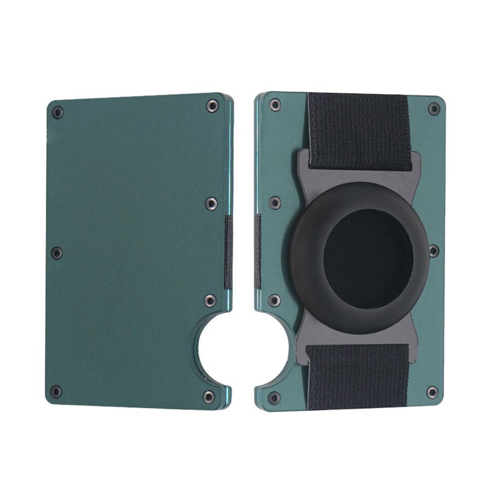 Metal Money Clip with AirTag Tracker - Aluminum RFID-Blocking Card Holder Wallet