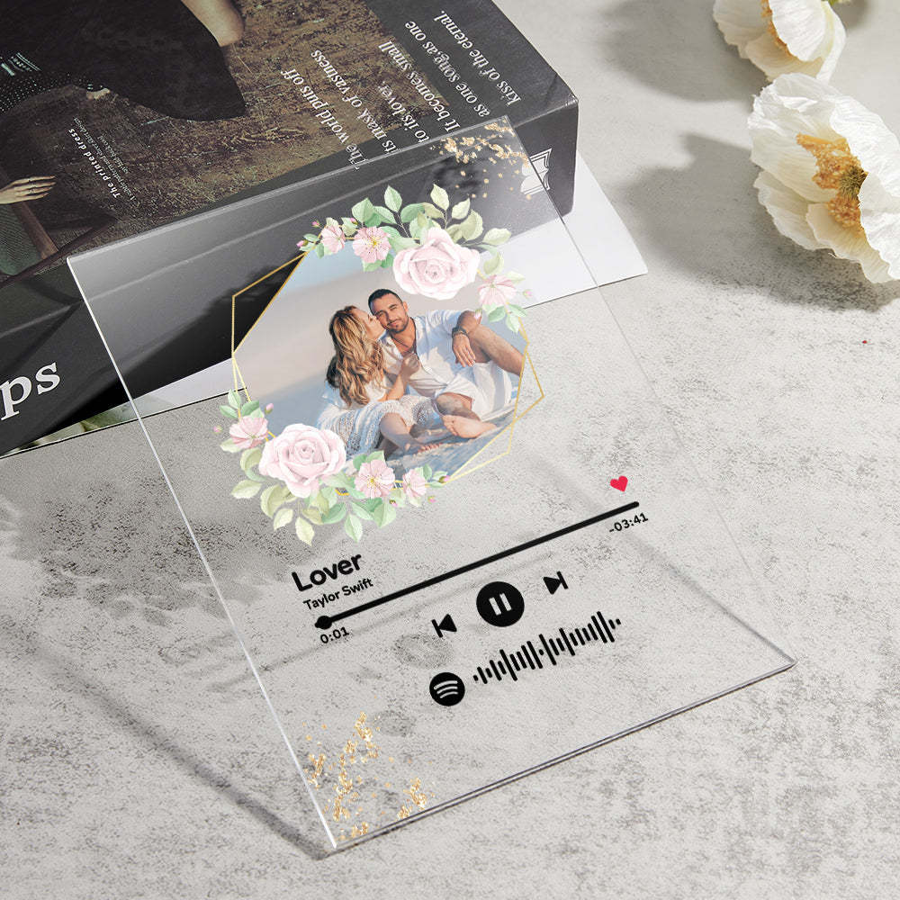 Custom Spotify Code Song Plaque Music Glass Keychain/Plaque/NightLight Gift For Lover - Myphotowallet
