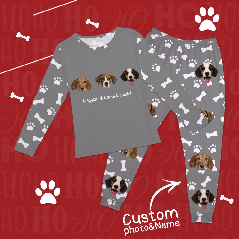 Custom Photo Pet Faces - Gift For Dog Lovers, Cat Lovers - Personalized Unisex Pajamas Set Pajamas For Family - 