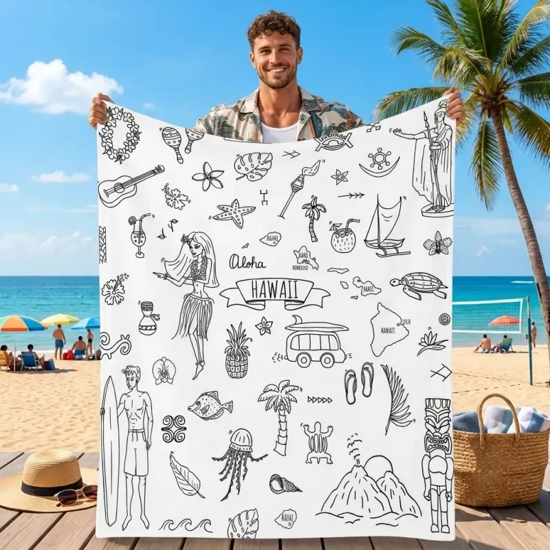 DIY Drawing Blanket Doodle Your Own Blankets, Customizable Washable Paint & Play Blankets for Adults