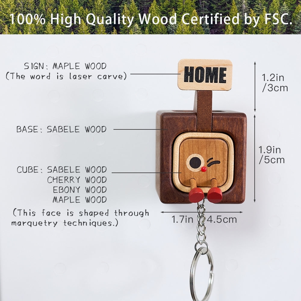 Home Tag Solid Wood Keychain & Base Christmas Gifts