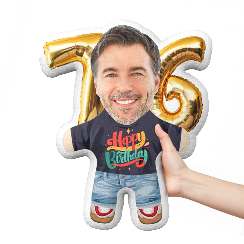 Custom Birthday Mini Me Pillow for Grandfather Personalized Gift with Age Number for Grandpa