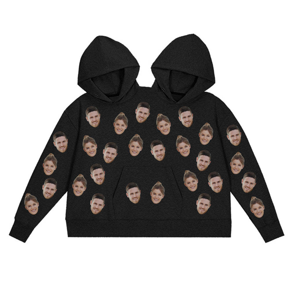 Custom Couple's Photo One Piece Intimate Hoodie For Couple Love Pajamas Couple Jumpsuit - 