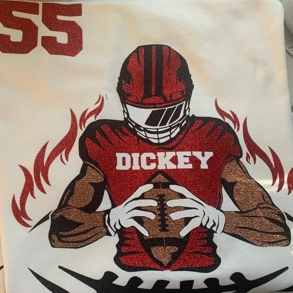 Shine On Game Day - Custom Glitter Football Player Hoodie T-shirt - 