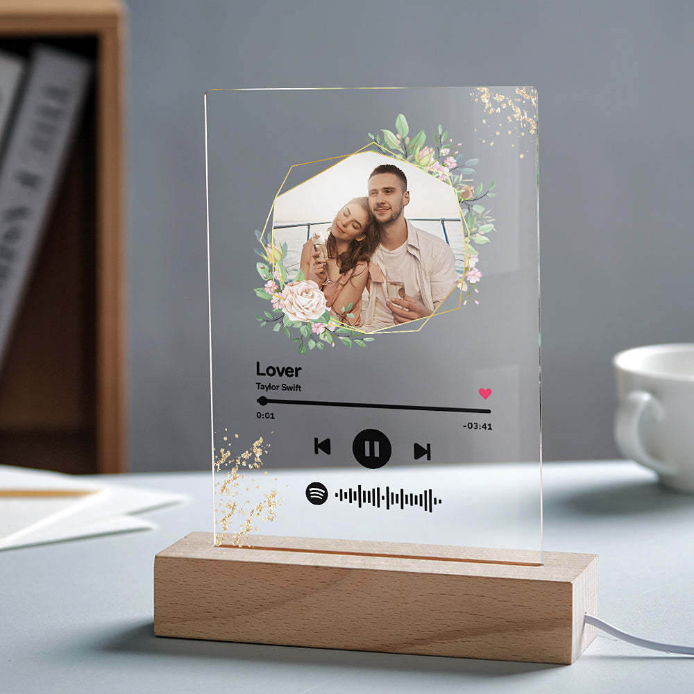 Custom Spotify Code Song Plaque Music Glass Keychain/Plaque/NightLight Gift For Lover - Myphotowallet
