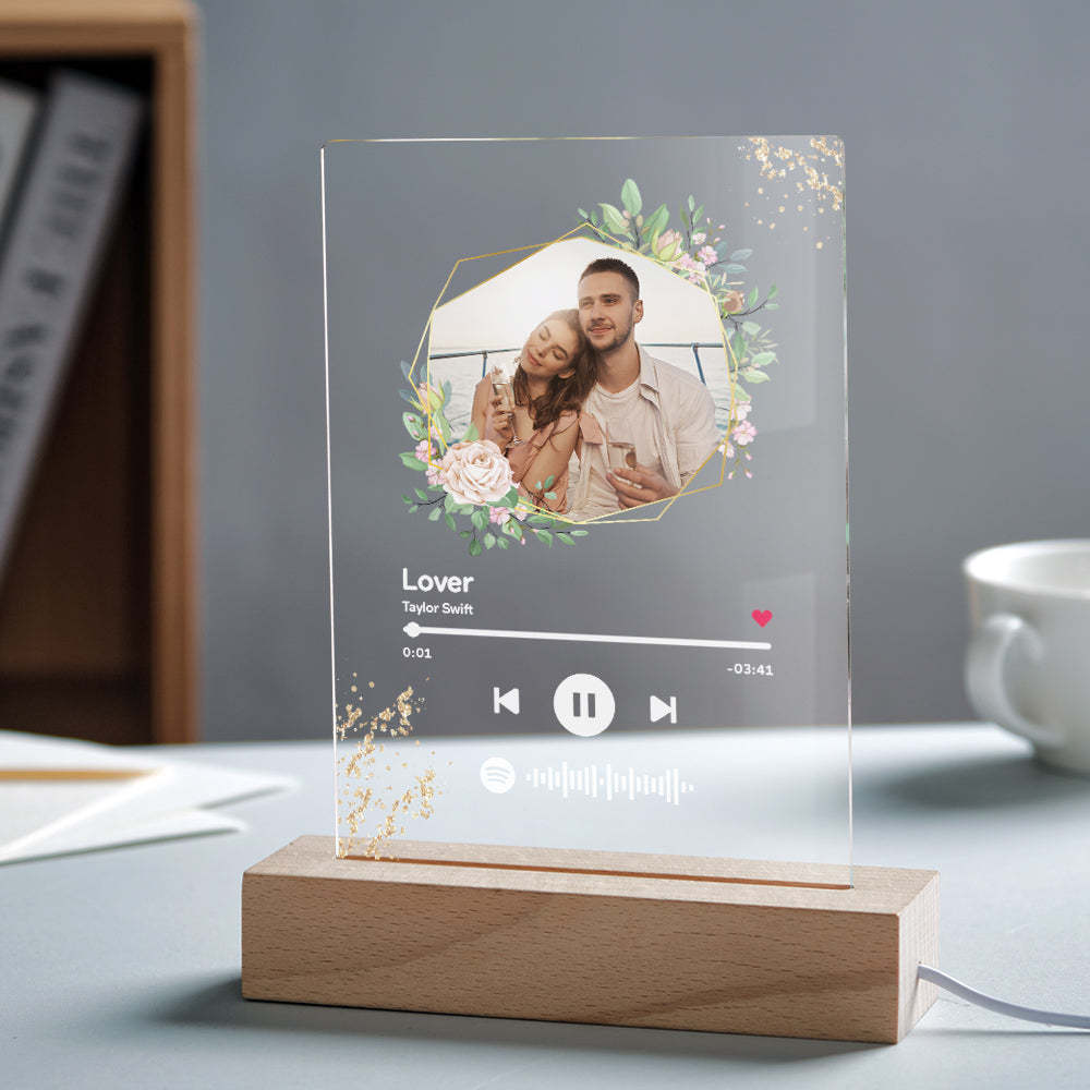 Custom Spotify Code Song Plaque Music Glass Keychain/Plaque/NightLight Gift For Lover - Myphotowallet