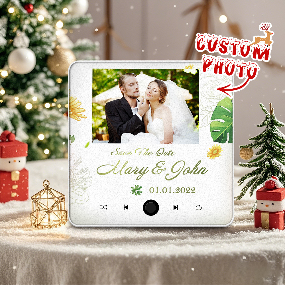 Personalized Wedding Music Fridge Magnet Christmas Gift for Couples Custom Music Magnets Can Play Songs