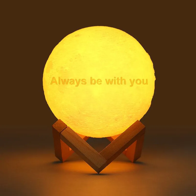 Mother's Day Gifts - Moon Lamp 3d Printing Photo & Engraved Words-Touch2 Colors(10-15cm)