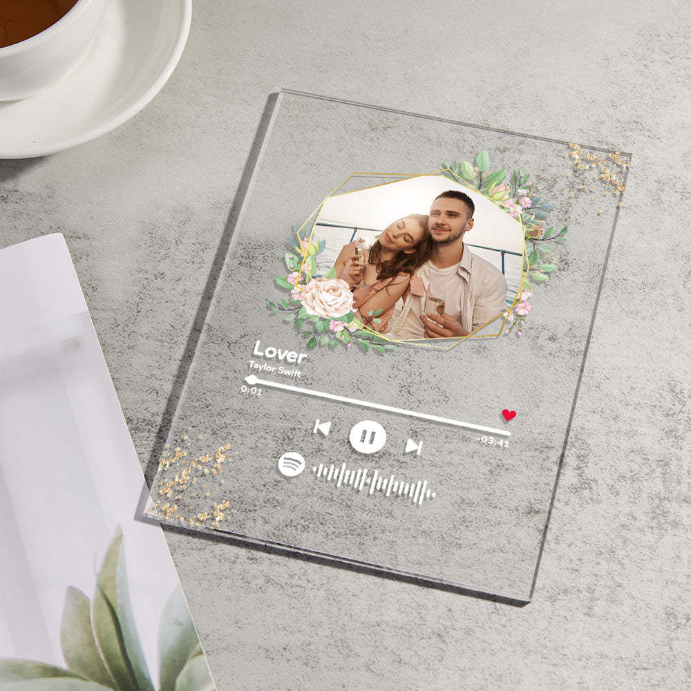 Custom Spotify Code Song Plaque Music Glass Keychain/Plaque/NightLight Gift For Lover - Myphotowallet