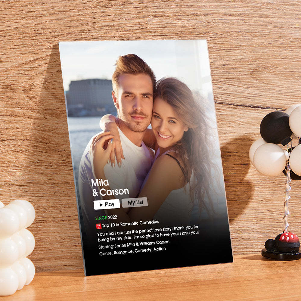 Custom Poster Keychain With Text Photo Movie Poster Plaque Gift For Lover - Myphotowallet