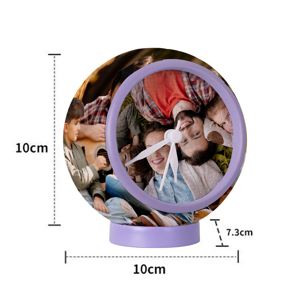 Custom Photo 3D Clock Jigsaw Puzzle Silent Desktop Electronic Table Clock School Creative Companion Gift - 