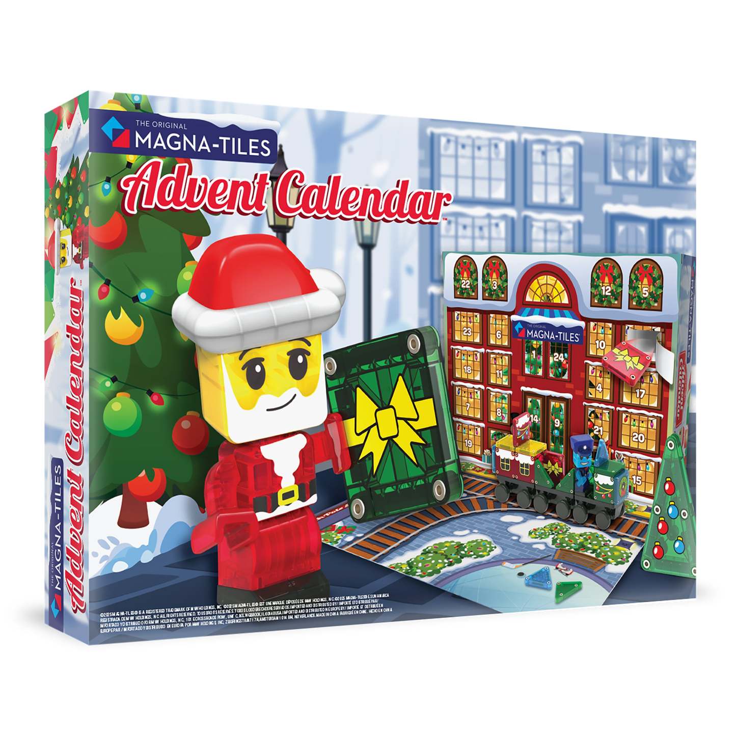 Christmas Train Advent Calendar Building Set – 34 Pieces Holiday Countdown Toy for Kids - 