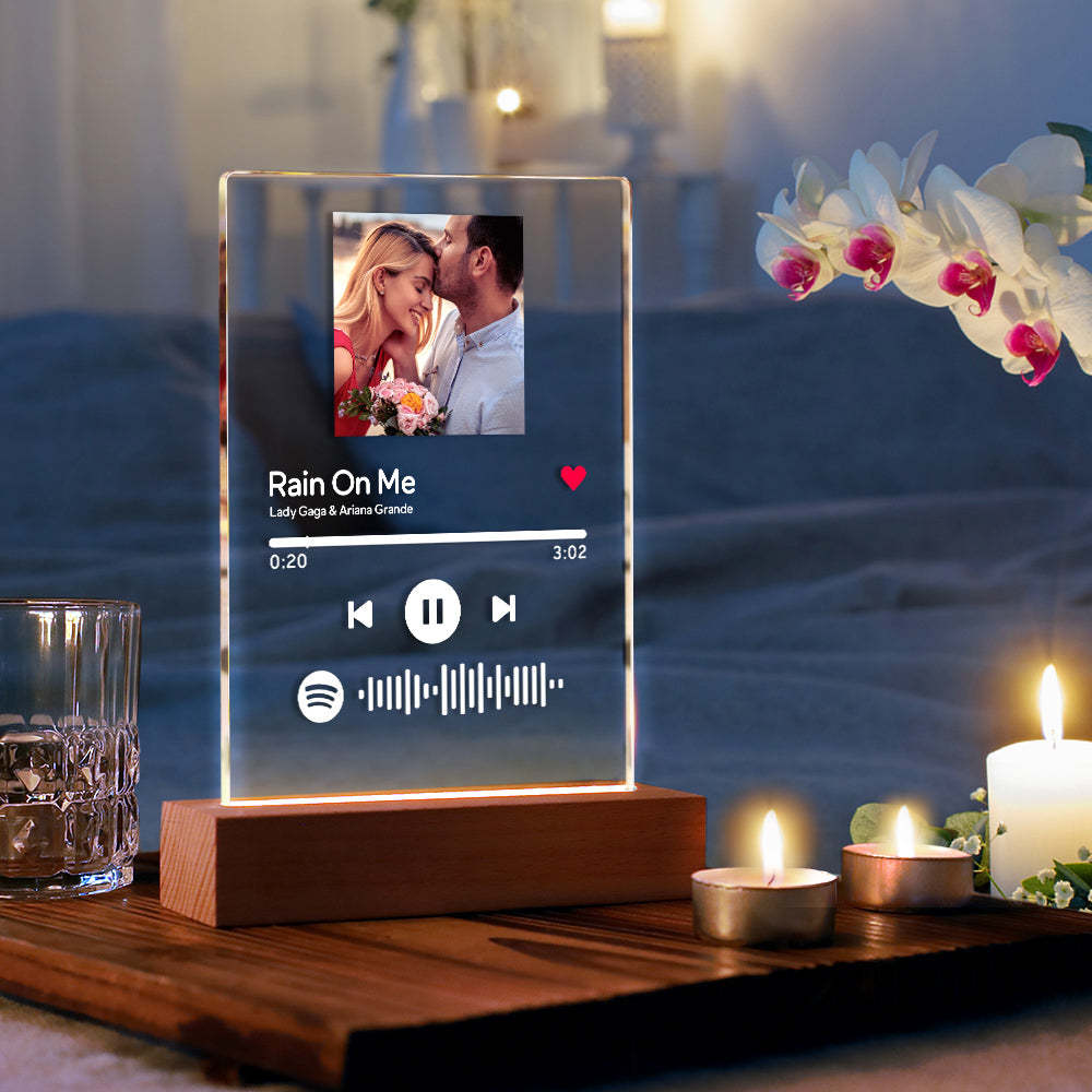 Custom Spotify Code Acrylic Music Plaque Night Light Spotify Art Glass Lamp