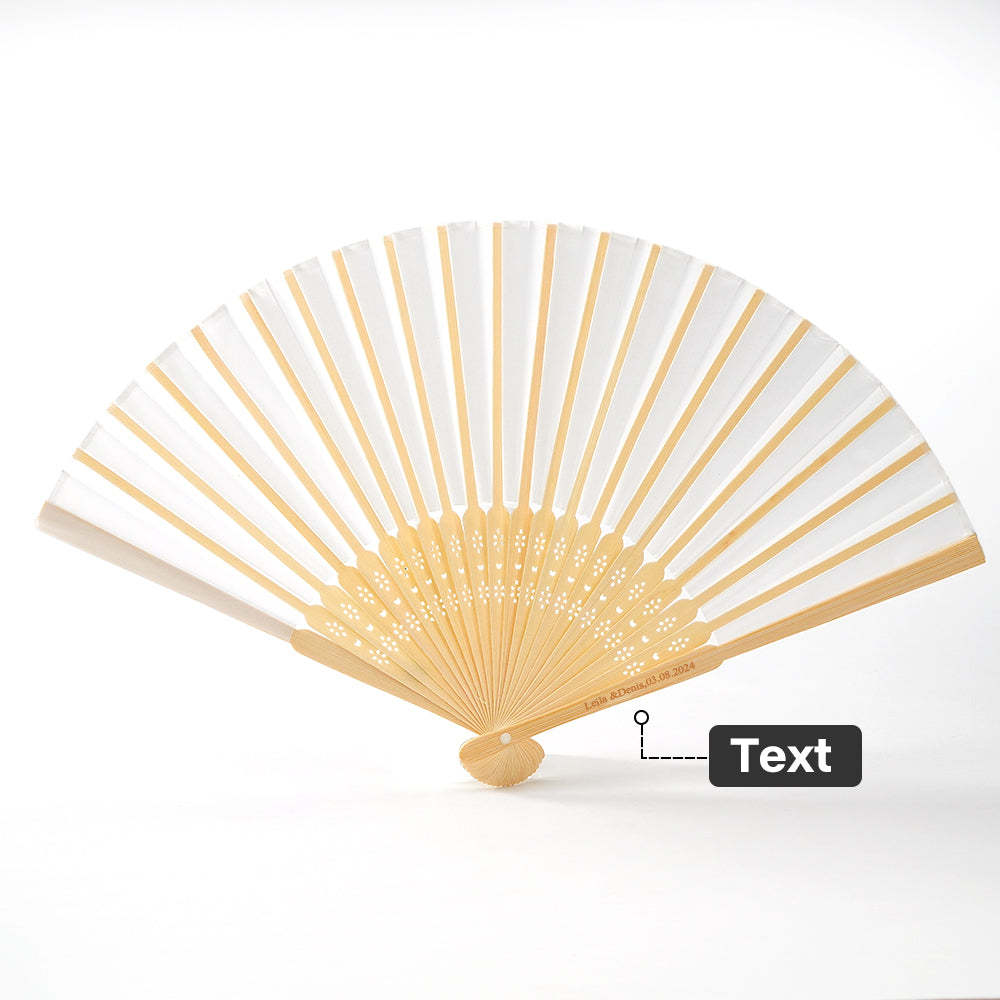 Personalized Bamboo Ribs Fan Wedding Favour Handheld Fan