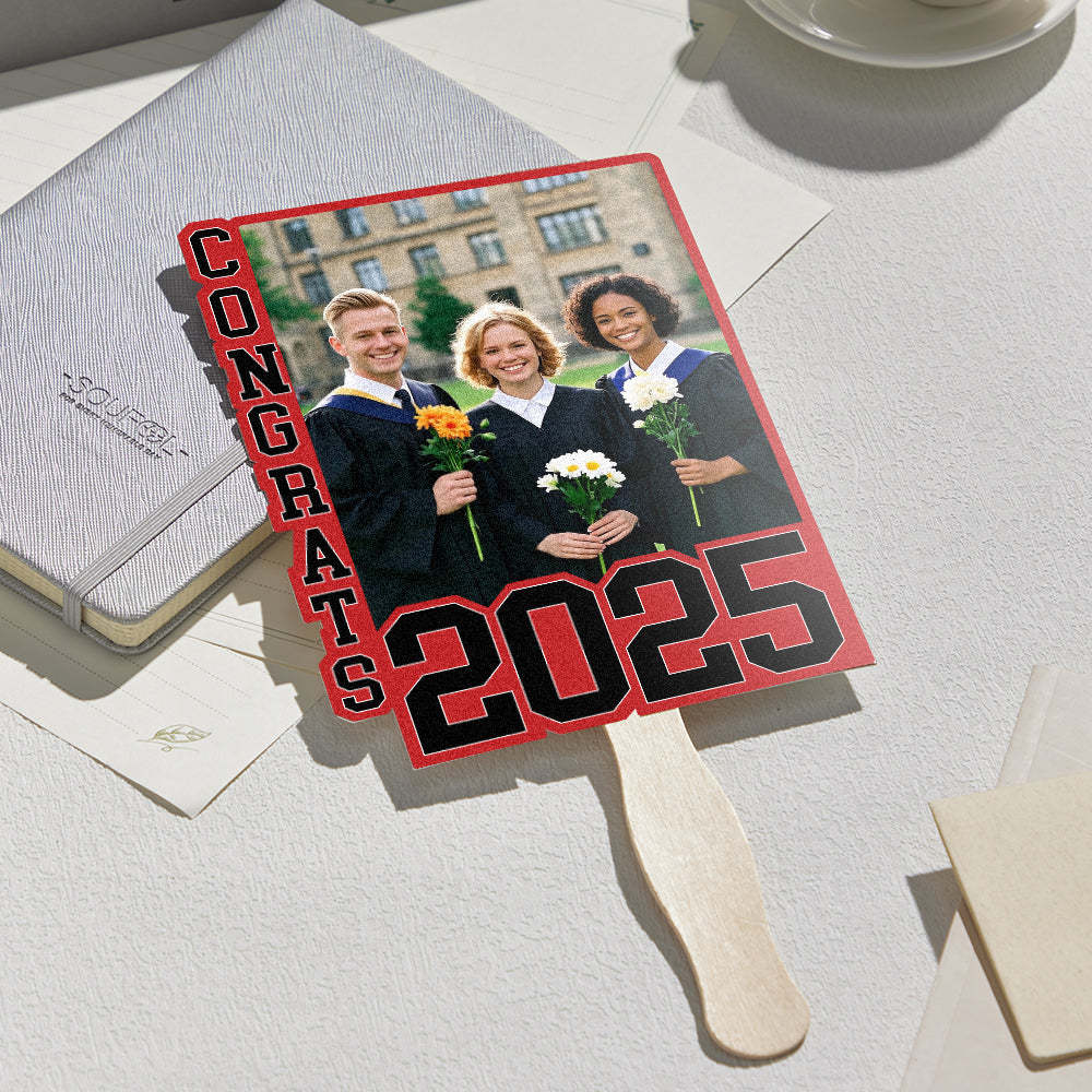 Personalized Graduation Handheld Photo Fan Graduation Party Gift for Class of 2025 Graduates -