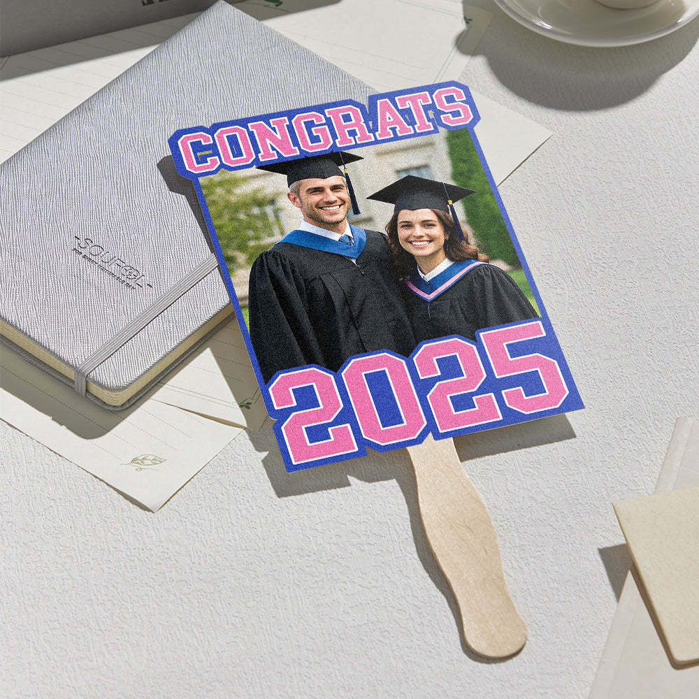 Personalized Graduation Handheld Photo Fan Graduation Party Gift for Class of 2025 Graduates -